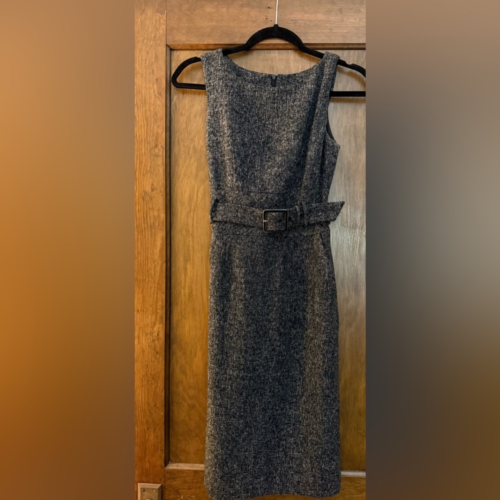 Banana Republic Charcoal Belted Midi Dress